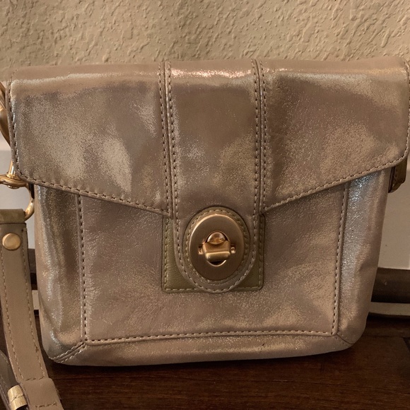 COACH Metallic GOLD Crossbody Purse - Picture 3 of 5